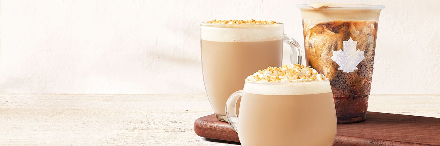 Offrez-vous une NOUVELLE boisson spéciale à votre Tim Hortons préféré! Tim lance le latte vanille et noix de coco, le cappuccino vanille et noix de coco, et le café infusé à froid vanille et noix de coco préparés à la main.